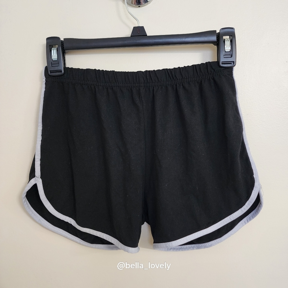 Always Black Athletic Shorts with White Trim